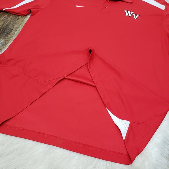 Nike WV Team Polo Shirt Dri-Fit Red White Swoosh Men XL X-Large - Picture 10 of 12
